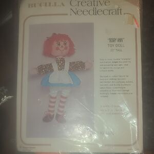 Bucilla Mary Ann Toy Doll Kit - Red, White, Brown